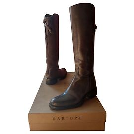 Sartore Riding Boots Brown Leather 36 Brown