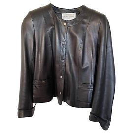 Autre Marque Giacca in pelle nera Michel Grama Nero