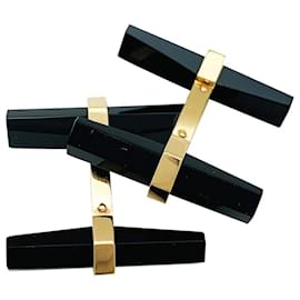 Cartier-Cartier cufflinks in yellow gold, steel and onyx.-Other