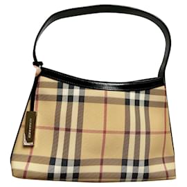 Burberry-Bolsa de pano Burberry vintage quadriculada.-Bege