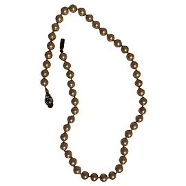 Autre Marque Collar 49 Perlas 8mm Broche Oro Blanco Blanco roto
