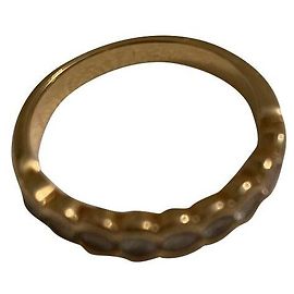 Autre Marque Yellow gold half alliance ring with diamonds Gold hardware