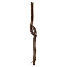 Autre Marque-Crossed ribbons bracelet-Gold hardware