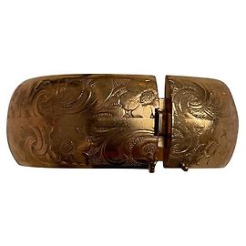 Autre Marque Large bracelet jonc Bijouterie dorée