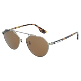 Autre Marque-Round-Frame Sunglasses-Silvery,Metallic