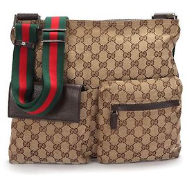 Borsa a tracolla Gucci GG Canvas Sherry Line Marrone