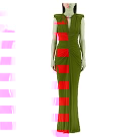 Alexander Mcqueen-Embellished Gathered Gown-Red