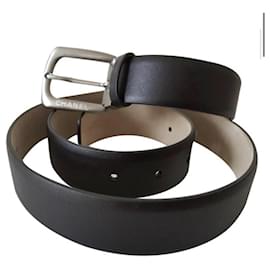 Chanel-Chanel Men's Belt / calf leather / Size 95 / NEVER SERVED-Black