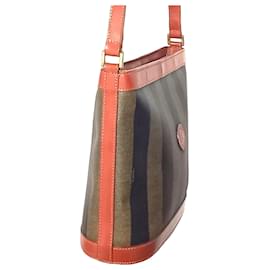 Fendi-Fendi Brown Pequin Crossbody Bag-Brown,Black,Light brown