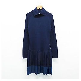 [Occasion] Robe Lacoste Col Roulé En Maille Marine 36 Bleu Marine