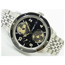 Montblanc Mont Blanc 1858 Bracciale Geosphere quadrante nero MB125872 Uomo Nero