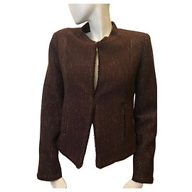Berenice melierte braune Langarmjacke Dunkelbraun