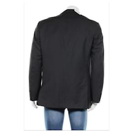 Calvin Klein-Stylish 3 buttons Fitted Striped Suit Jacket, Size L-Black