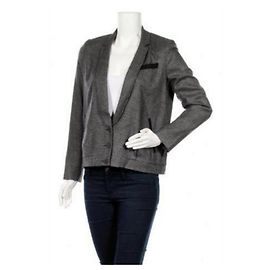 Comptoir Des Cotonniers NAJAC Never Warn Gray Wool Jacket, Size 38 Grey