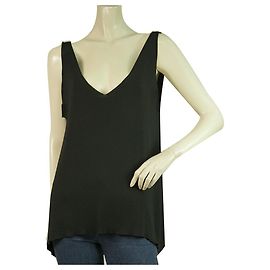 Dondup Black Viscose Relaxed Fit Tank Sleeveless Top size XS Black