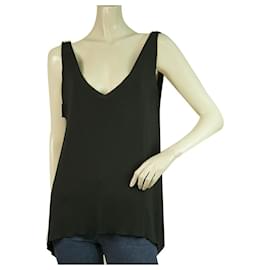 Dondup-Dondup Black Viscose Relaxed Fit Tank Top sans manches taille XS-Noir