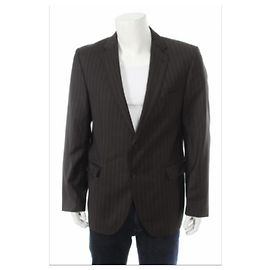Autre Marque Blazer de lã listrada Strellson Bailey Manhattan Brown Marrom