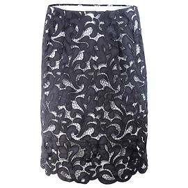 Dries Van Noten Spitzenrock Schwarz