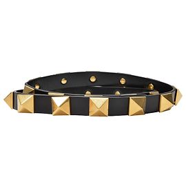 Valentino Garavani Cinturón Rockstud H.18 en cuero negro Nero Negro