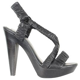 Burberry Schwarze elastische Holzsandalen Schwarz