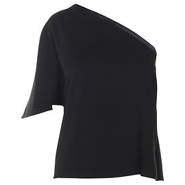 Tibi One Shoulder Top  Black