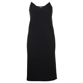 Dkny Schwarzes Kleid mit transparenten Spaghetti-Trägern Schwarz