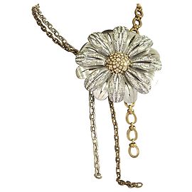 Lanvin Collana con ciondolo fiore Argento Metallico