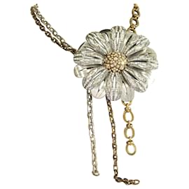 Lanvin-Flower Pendant Necklace-Silvery,Metallic