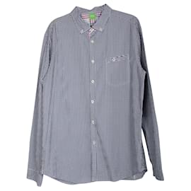 Hugo Boss-Blue Checked Shirt-Blue
