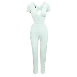 Reformation-Cream Jumpsuit with Bare Back-White,Cream