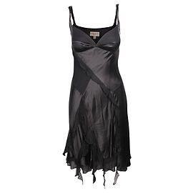 Karen Millen Schwarzes Seidenkleid Schwarz