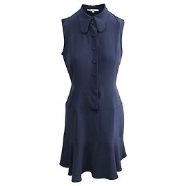 Carven Robe longue bleue à boutons et oreilles de chien Bleu