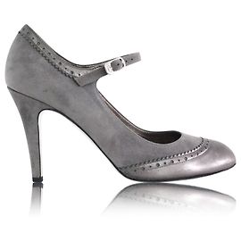 Juicy Couture Suede Ankles Strap Pumps Grey