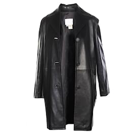 Céline Schwarzer Lammfellmantel Schwarz