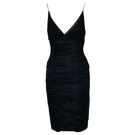 Catherine Malandrino Robe cintrée en soie noire Noir
