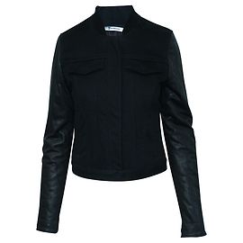 Alexander Wang Giacca nera con maniche in pelle Nero