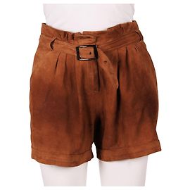 Tara Jarmon Pantalones cortos de cabra de ante marrón Castaño