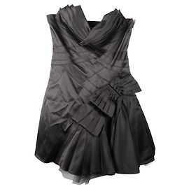 Karen Millen Black Cocktail Satin Dress Black