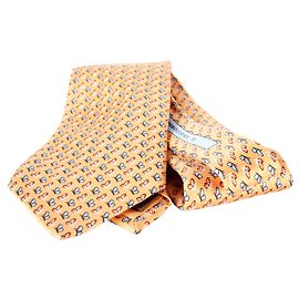 Loewe Orange Butterfly Print Tie Orange