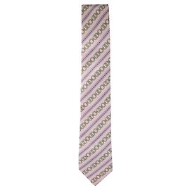 Céline Pink Chain Print Tie  Pink