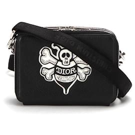 Christian Dior-Dior Dior x Shawn Grained calf leather Patchwork Crossbody-Black