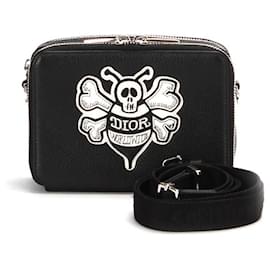 Christian Dior-Dior Dior x Shawn Grained calf leather Patchwork Crossbody-Black