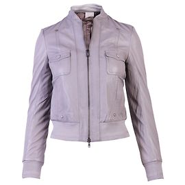Patrizia Pepe Light Grey Leather Jacket  Grey