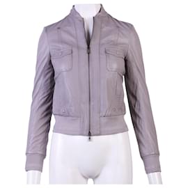 Patrizia Pepe-Veste en cuir gris clair-Gris