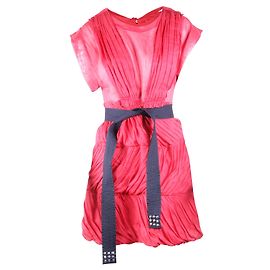 Sonia By Sonia Rykiel Rotes Kleid mit schwarzem Gürtel Rot