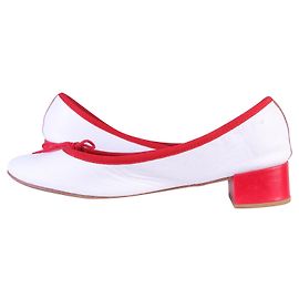 Repetto Ballerines Blanches Avec Détails Rouges Blanc