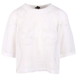 Dkny Weißes Mesh-Oberteil Weiß
