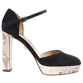 Diane Von Furstenberg Schwarzes Wildleder mit Pumps im Python-Muster Schwarz