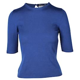 Salvatore Ferragamo Blauer klassischer Pullover Blau Marineblau