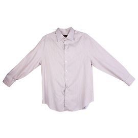 Giorgio Armani Camicia uomo a righe rosse su blu pastello Blu